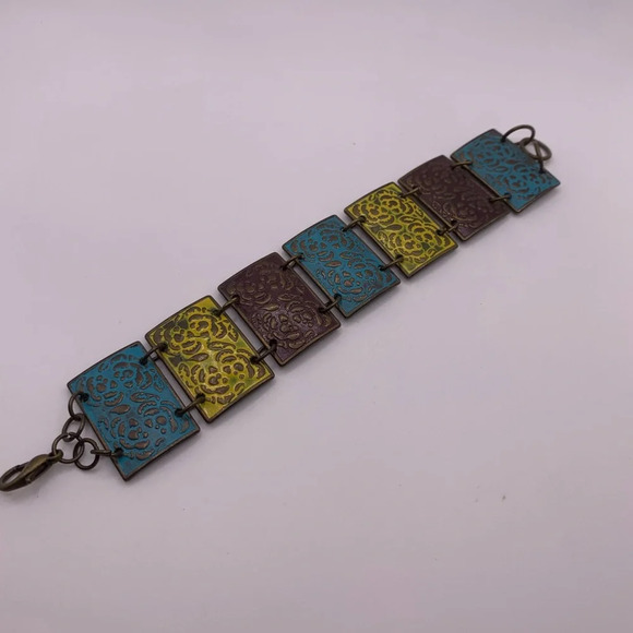 #205 Funky multicoloured metal penal bracelet - Picture 1 of 7